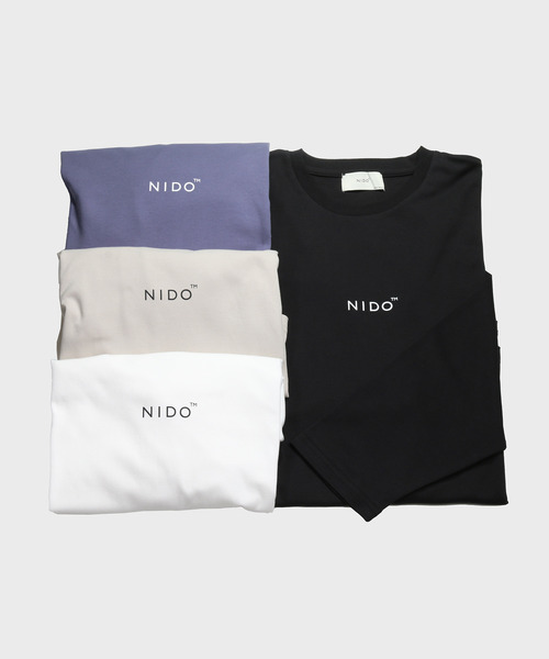 NIDO（ニド）の「NIDOロゴプリントロンT（Tシャツ/カットソー・メンズ・ホワイト/ブラック/ブルー/グレイッシュベージュ・M/L）」の22枚目の写真
