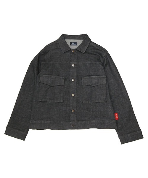 SURREAL(シュルリアル)の「【S.U.R/エスユーアール】"S.U.R" LOGO DENIM BLOUSON(デニムジャケット・メンズ・ブラック・MEDIUM/LARGE)」の1枚目の写真