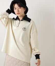 DOUBLE NAME | ワンポイント刺しゅうハーフZIPプルオーバー(Tシャツ/カットソー)