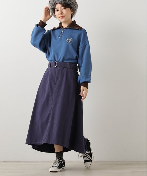 DOUBLE NAME(ダブルネーム)の「ワンポイント刺しゅうハーフZIPプルオーバー(Tシャツ/カットソー・レディース・ブルー/グリーン/スミクロ/オフホワイト・FREE)」の17枚目の写真