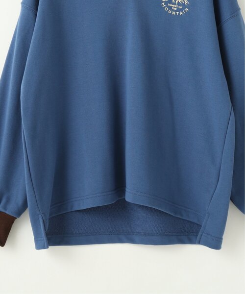 DOUBLE NAME(ダブルネーム)の「ワンポイント刺しゅうハーフZIPプルオーバー(Tシャツ/カットソー・レディース・ブルー/グリーン/スミクロ/オフホワイト・FREE)」の12枚目の写真