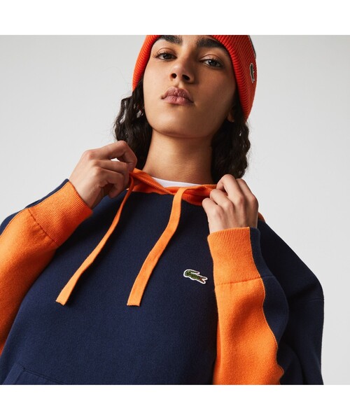 LACOSTE(ラコステ)の「カラーブロックコットンニットパーカ(パーカー・レディース・ネイビー・40/38/36/34)」の3枚目の写真