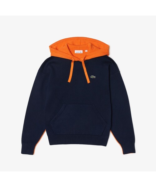 LACOSTE(ラコステ)の「カラーブロックコットンニットパーカ(パーカー・レディース・ネイビー・40/38/36/34)」の1枚目の写真