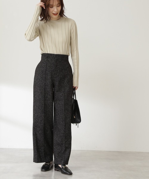 N.（N. Natural Beauty Basic）（エヌエヌナチュラルビューティーベーシック）の「◆ツイードサスペンダー付パンツ（その他パンツ・レディース・ブラック/ナチュラル・MEDIUM）」の6枚目の写真