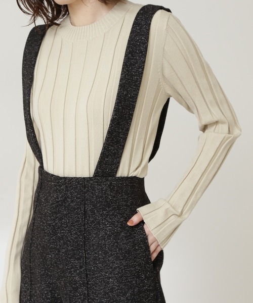 N.（N. Natural Beauty Basic）（エヌエヌナチュラルビューティーベーシック）の「◆ツイードサスペンダー付パンツ（その他パンツ・レディース・ブラック/ナチュラル・MEDIUM）」の12枚目の写真