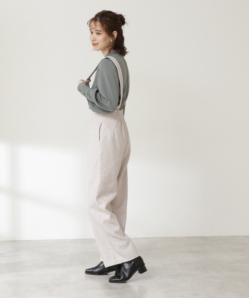 N.（N. Natural Beauty Basic）（エヌエヌナチュラルビューティーベーシック）の「◆ツイードサスペンダー付パンツ（その他パンツ・レディース・ブラック/ナチュラル・MEDIUM）」の8枚目の写真