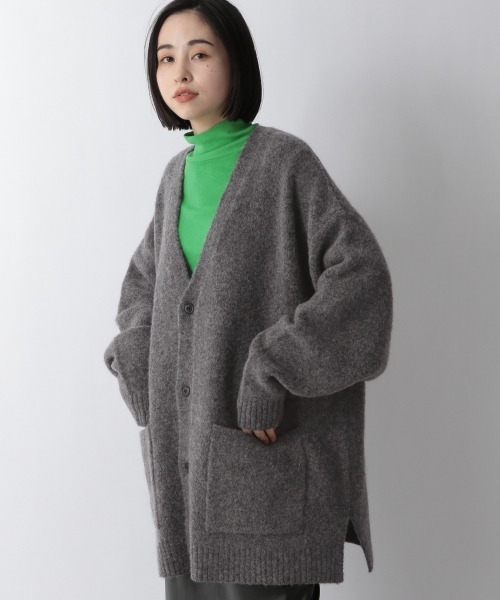 LOWRYS FARM（ローリーズファーム）の「モヘヤコンロングカーデ　258824（カーディガン/ボレロ・メンズ・チャコールグレー/グリーン・MEDIUM/LARGE）」の2枚目の写真