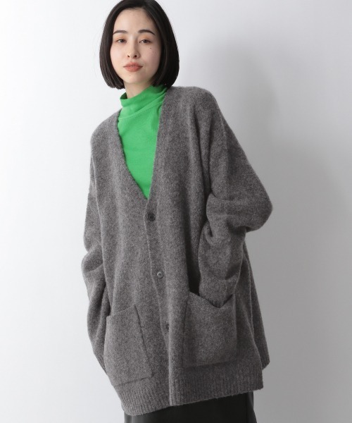 LOWRYS FARM（ローリーズファーム）の「モヘヤコンロングカーデ　258824（カーディガン/ボレロ・メンズ・チャコールグレー/グリーン・MEDIUM/LARGE）」の3枚目の写真