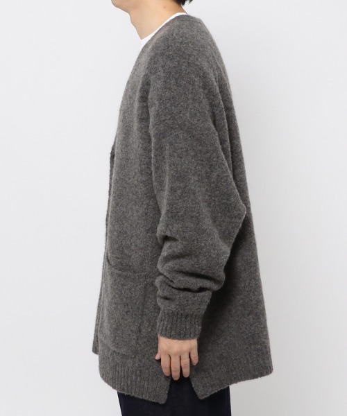 LOWRYS FARM（ローリーズファーム）の「モヘヤコンロングカーデ　258824（カーディガン/ボレロ・メンズ・チャコールグレー/グリーン・MEDIUM/LARGE）」の8枚目の写真