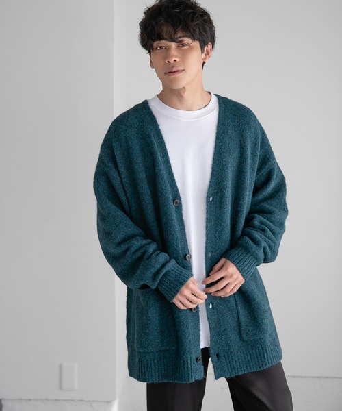 LOWRYS FARM（ローリーズファーム）の「モヘヤコンロングカーデ　258824（カーディガン/ボレロ・メンズ・チャコールグレー/グリーン・MEDIUM/LARGE）」の5枚目の写真