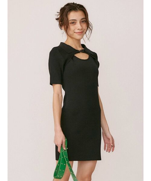 EVRIS（エヴリス）の「フロックボタンレイヤードニットワンピース（ワンピース・レディース・オレンジ/ブルー/ブラック・FREE）」の11枚目の写真