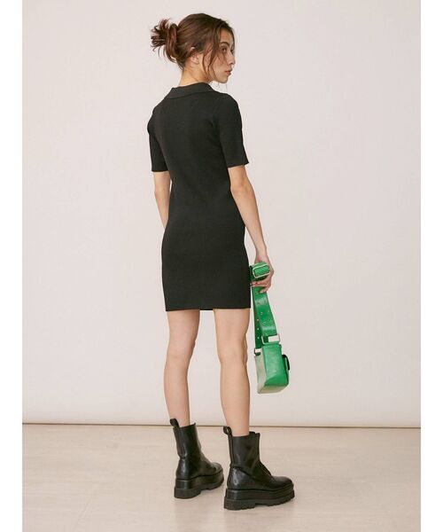 EVRIS（エヴリス）の「フロックボタンレイヤードニットワンピース（ワンピース・レディース・オレンジ/ブルー/ブラック・FREE）」の14枚目の写真