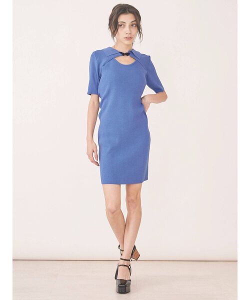 EVRIS（エヴリス）の「フロックボタンレイヤードニットワンピース（ワンピース・レディース・オレンジ/ブルー/ブラック・FREE）」の20枚目の写真