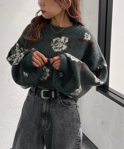 フラワージャガードニット【ZOZOTOWN限定アイテム】（ニット/セーター