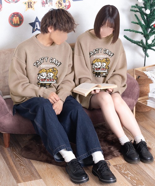 PairPair(ペアペア)の「キャラクタージャガードニット(ユニセックス)(ニット/セーター・レディース・モカ/グレイッシュブルー・FREE)」の20枚目の写真