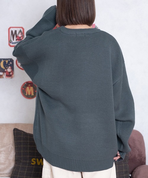 PairPair(ペアペア)の「キャラクタージャガードニット(ユニセックス)(ニット/セーター・レディース・モカ/グレイッシュブルー・FREE)」の10枚目の写真