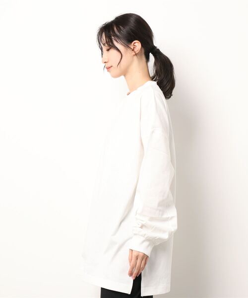 notch.（ノッチ）の「ベーシックロンT（Tシャツ/カットソー・レディース・オフホワイト/ライトグレー・M）」の3枚目の写真