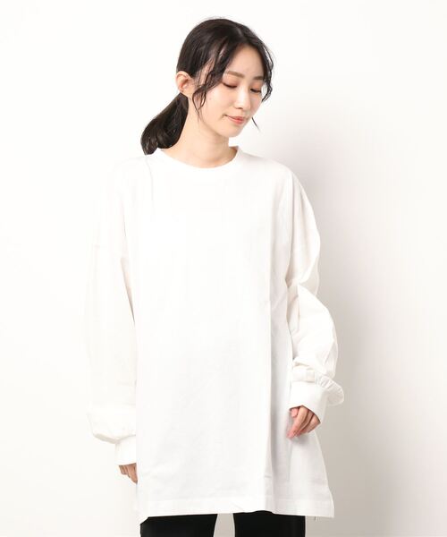 notch.（ノッチ）の「ベーシックロンT（Tシャツ/カットソー・レディース・オフホワイト/ライトグレー・M）」の6枚目の写真