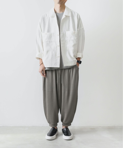 ATTACHMENT(アタッチメント)の「ナイロン変形リブ イージーワイドパンツ / UNIQUE SHAPED NYLON RIB WIDE EASY PANTS(その他パンツ・メンズ・ブラック/ベージュ/ダークグレー・1/2/3)」の19枚目の写真