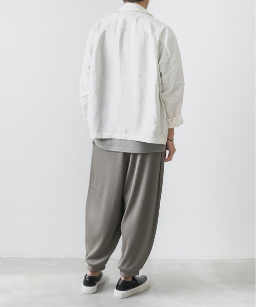 ATTACHMENT(アタッチメント)の「ナイロン変形リブ イージーワイドパンツ / UNIQUE SHAPED NYLON RIB WIDE EASY PANTS(その他パンツ・メンズ・ブラック/ベージュ/ダークグレー・1/2/3)」の21枚目の写真
