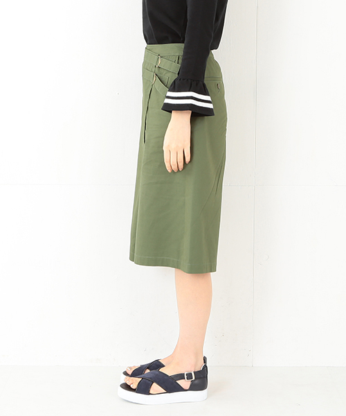 Ray BEAMS(レイビームス)の「Ray BEAMS / Wベルト ラップキュロット(その他パンツ・レディース・ブラック/カーキ・0/1)」の4枚目の写真