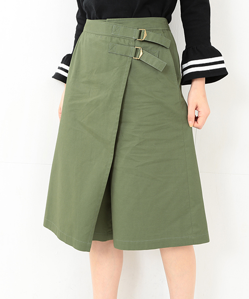 Ray BEAMS(レイビームス)の「Ray BEAMS / Wベルト ラップキュロット(その他パンツ・レディース・ブラック/カーキ・0/1)」の10枚目の写真