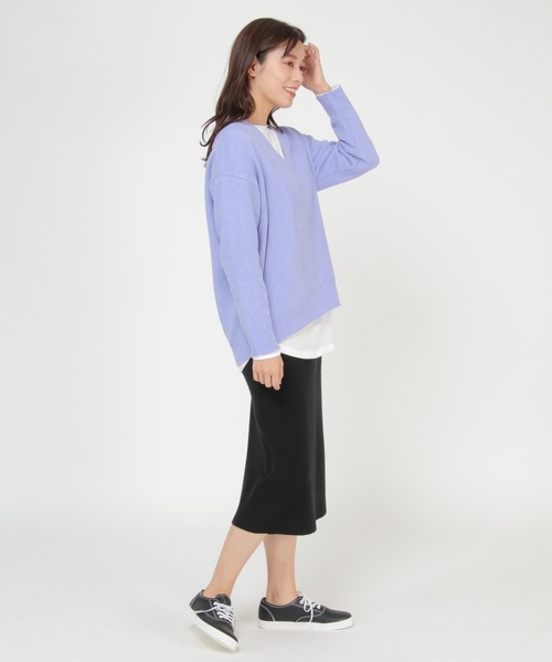 ikka(イッカ)の「ウォッシャブルニットSET UP(ワンピース・レディース・ダークグレー/ブラック・M/L)」の7枚目の写真