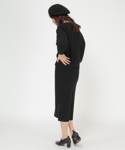 ikka(イッカ)の「ウォッシャブルニットSET UP(ワンピース・レディース・ダークグレー/ブラック・M/L)」の4枚目の写真