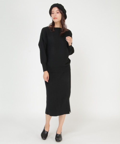 ikka(イッカ)の「ウォッシャブルニットSET UP(ワンピース・レディース・ダークグレー/ブラック・M/L)」の3枚目の写真