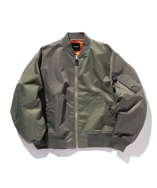 BEAMS MA-1 フライトジャケット M クレイジーパターン オリーブ Crazy MA-1