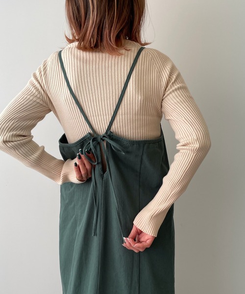 LE MORE(リモア)の「マルチウェイマーメイドキャミワンピース(ワンピース・レディース・ベージュ/グリーン・M/S)」の3枚目の写真
