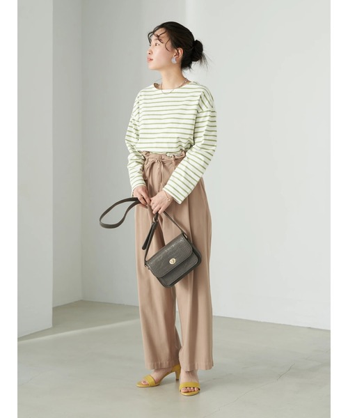 earth music&ecology（アースミュージックアンドエコロジー）の「ボートネックボーダープルオーバー*（Tシャツ/カットソー・レディース・ブラック/ライム/モカ・S/M）」の16枚目の写真