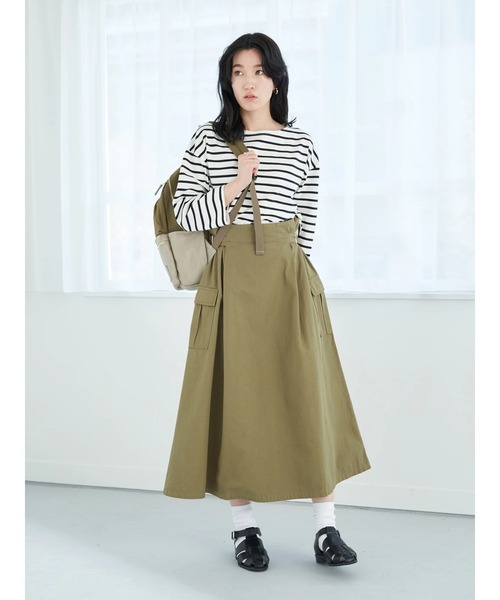 earth music&ecology（アースミュージックアンドエコロジー）の「ボートネックボーダープルオーバー*（Tシャツ/カットソー・レディース・ブラック/ライム/モカ・S/M）」の7枚目の写真