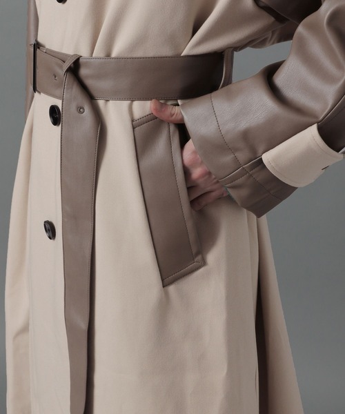 HARE（ハレ）の「シンセティックレザーコンビトレンチコート(HARE