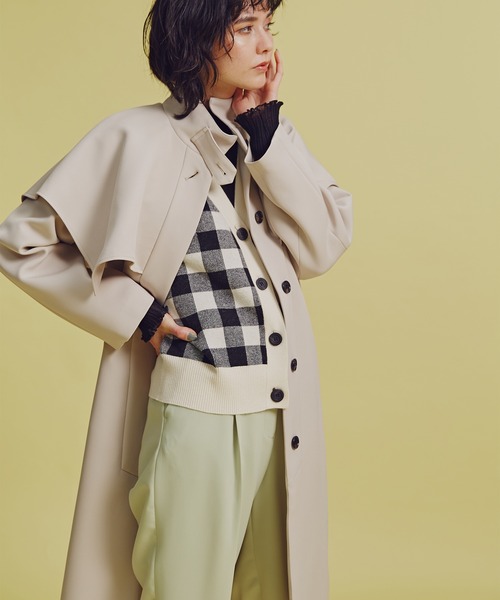 N.(N. Natural Beauty Basic)(エヌエヌナチュラルビューティーベーシック)の「◆ケープスタンドコート(その他アウター・レディース・ベージュ/ライラック・MEDIUM)」の3枚目の写真