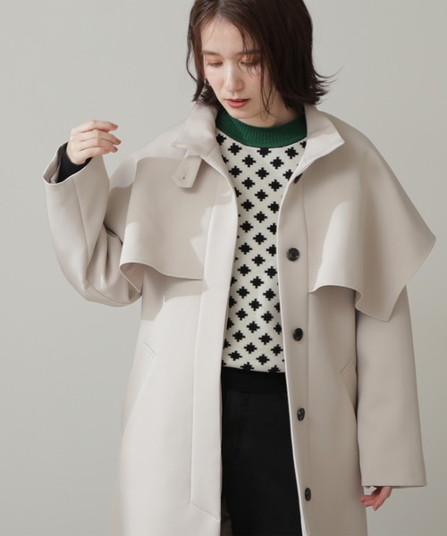 N.(N. Natural Beauty Basic)(エヌエヌナチュラルビューティーベーシック)の「◆ケープスタンドコート(その他アウター・レディース・ベージュ/ライラック・MEDIUM)」の11枚目の写真
