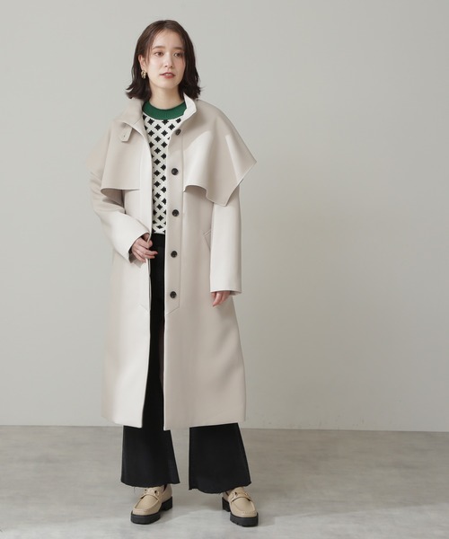 N.(N. Natural Beauty Basic)(エヌエヌナチュラルビューティーベーシック)の「◆ケープスタンドコート(その他アウター・レディース・ベージュ/ライラック・MEDIUM)」の9枚目の写真