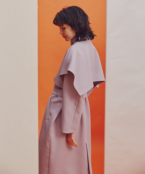 N.(N. Natural Beauty Basic)(エヌエヌナチュラルビューティーベーシック)の「◆ケープスタンドコート(その他アウター・レディース・ベージュ/ライラック・MEDIUM)」の14枚目の写真