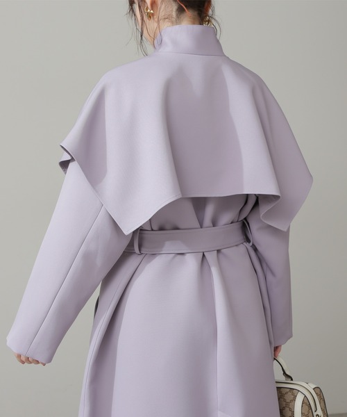 N.(N. Natural Beauty Basic)(エヌエヌナチュラルビューティーベーシック)の「◆ケープスタンドコート(その他アウター・レディース・ベージュ/ライラック・MEDIUM)」の22枚目の写真