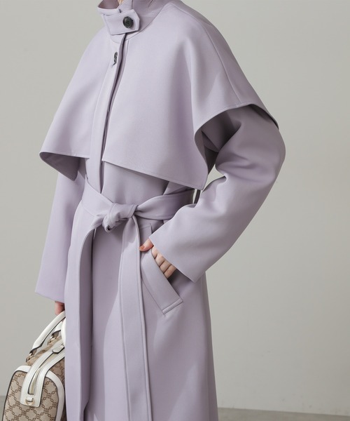 N.(N. Natural Beauty Basic)(エヌエヌナチュラルビューティーベーシック)の「◆ケープスタンドコート(その他アウター・レディース・ベージュ/ライラック・MEDIUM)」の21枚目の写真