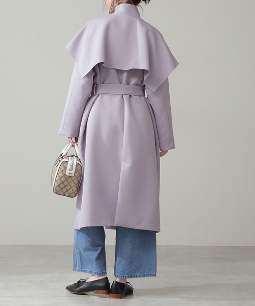 N.(N. Natural Beauty Basic)(エヌエヌナチュラルビューティーベーシック)の「◆ケープスタンドコート(その他アウター・レディース・ベージュ/ライラック・MEDIUM)」の20枚目の写真