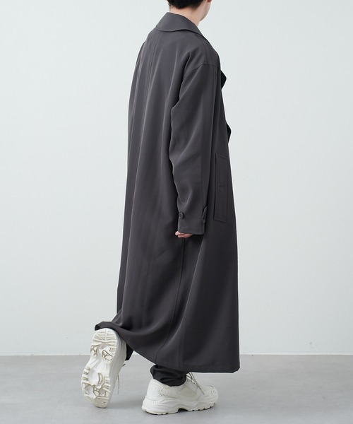 COLONY 2139（コロニートゥーワンスリーナイン）の「ストレッチイージーケアダブルコート（トレンチコート・メンズ・チャコールグレー/ブラック・MEDIUM/LARGE）」の16枚目の写真