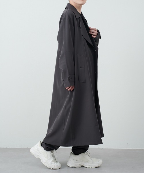 COLONY 2139（コロニートゥーワンスリーナイン）の「ストレッチイージーケアダブルコート（トレンチコート・メンズ・チャコールグレー/ブラック・MEDIUM/LARGE）」の17枚目の写真