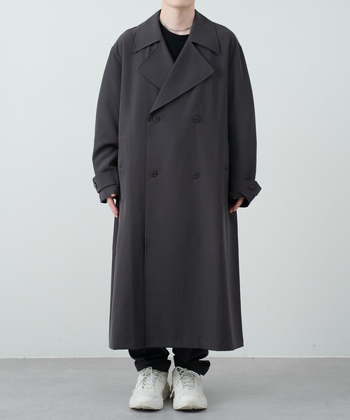 COLONY 2139（コロニートゥーワンスリーナイン）の「ストレッチイージーケアダブルコート（トレンチコート・メンズ・チャコールグレー/ブラック・MEDIUM/LARGE）」の20枚目の写真