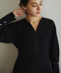 EMMEL REFINES | ＜EMMEL REFINES（エメル リファインズ）＞EM ロングカフス ステッチ ワンピース(ワンピース)