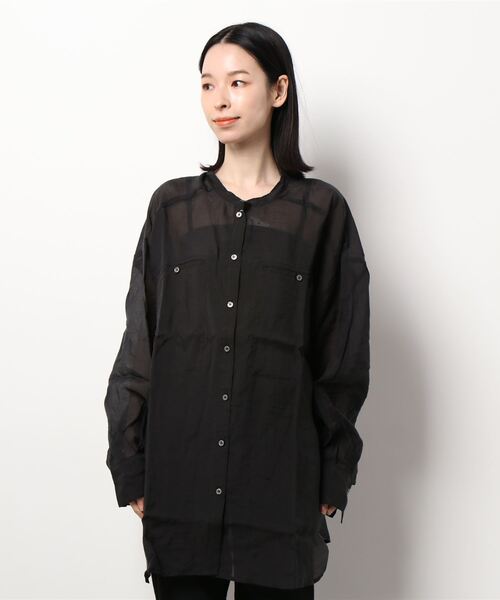 STYLEBLOCK（スタイルブロック）の「シアーポプリンポケット付きブラウス（シャツ/ブラウス・レディース・ミント/ライトブルー/ライトグレー/ブラック/アイボリー・M）」の3枚目の写真