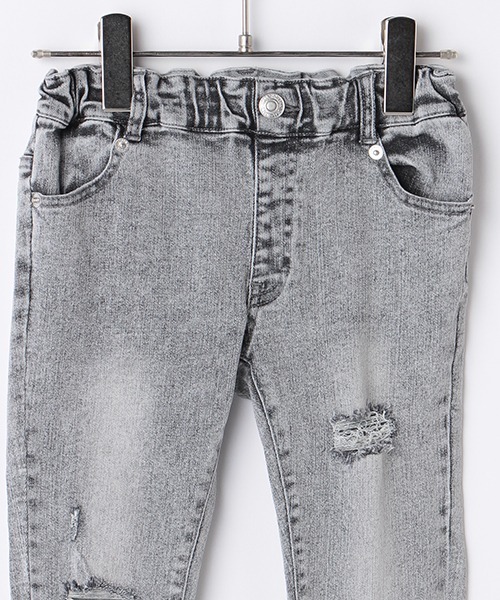 b・ROOM（ビールーム）の「ダメージスキニーパンツ（デニムパンツ・キッズ・グレー/サックスブルー・100cm/130cm/120cm/90cm/110cm）」の6枚目の写真