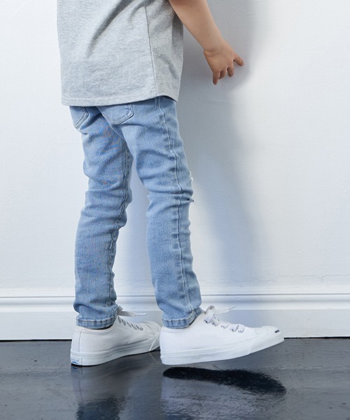 b・ROOM（ビールーム）の「ダメージスキニーパンツ（デニムパンツ・キッズ・グレー/サックスブルー・100cm/130cm/120cm/90cm/110cm）」の15枚目の写真