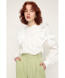 STAND COLLAR FRILL BLOUSE スタンドカラ― フリル ブラウス