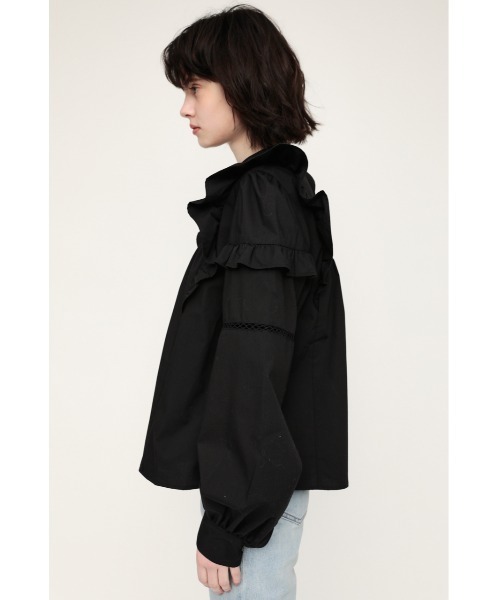 SLY（スライ）の「STAND COLLAR FRILL BLOUSE スタンドカラ― フリル ブラウス（シャツ/ブラウス・レディース・オフホワイト/ブラック・FREE）」の16枚目の写真